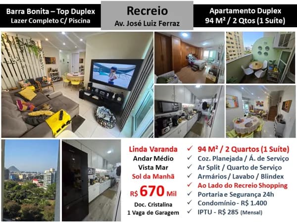 Apto Recreio Barra Bonita Top Duplex 94M² 4