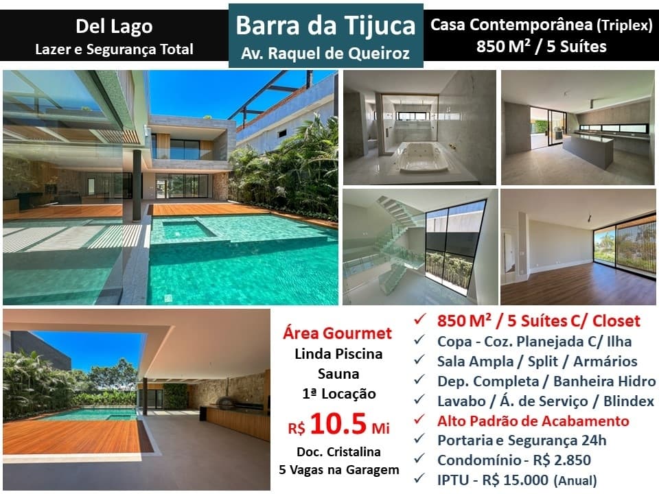 Casa Barra da Tijuca Del Lago 850M²
