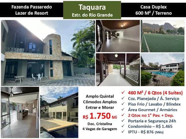 Casa JPA Taquara Fazenda Passaredo 460M²
