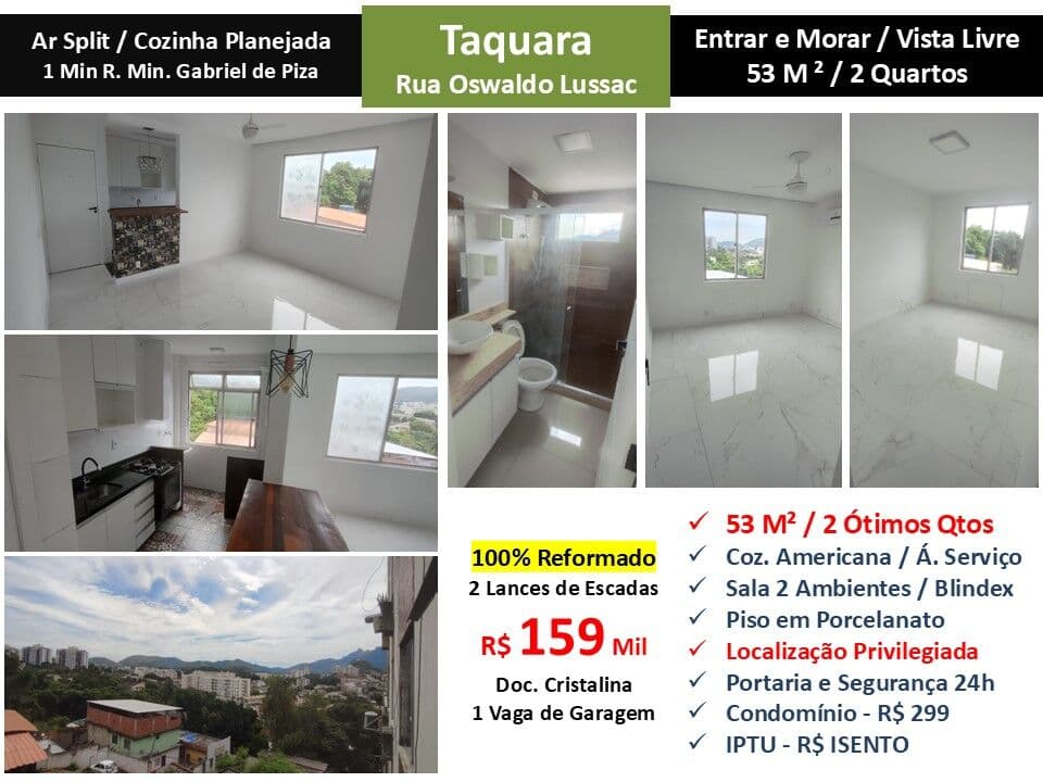 Apto JPA Taquara Oswaldo Lussac 53M²
