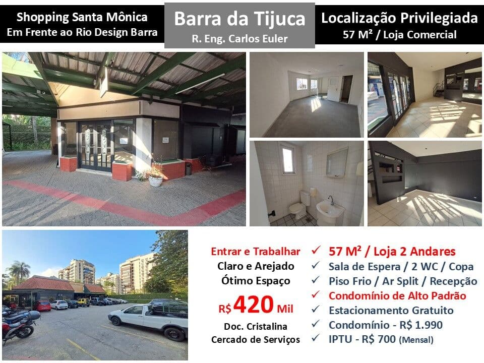 Loja Barra da Tijuca Santa Mônica 57M²