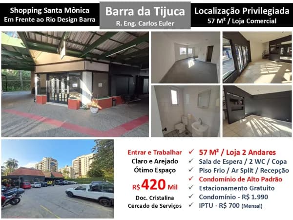 Loja Barra da Tijuca Santa Mônica 57M²
