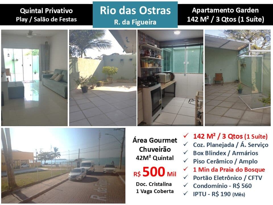 Apto Rio das Ostras Figueira 142M² Garden