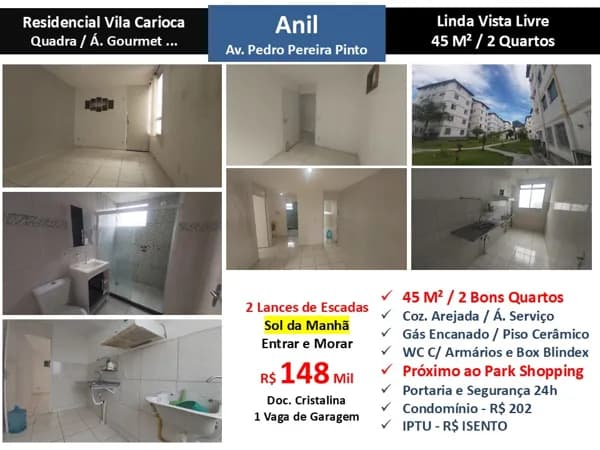 Apto JPA Anil Residencial Vila Carioca 45M²