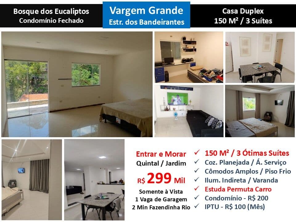 Casa Vargem Grande Bosque dos Eucaliptos 150M²
