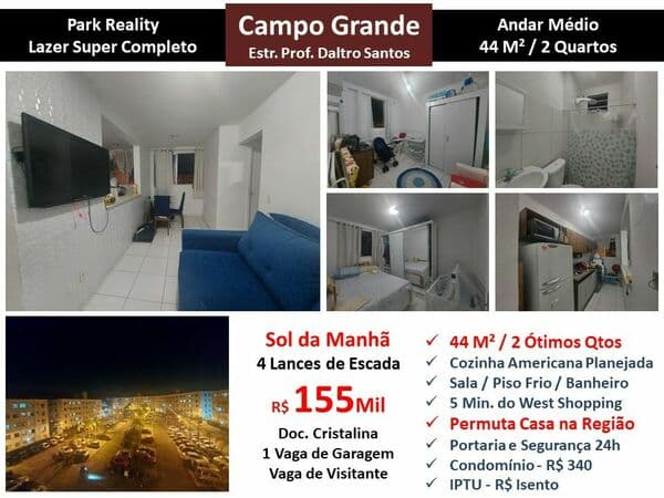 Apto Campo Grande Park Reality 44M²