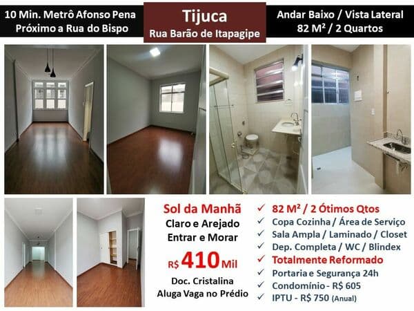Apto Tijuca Barão de itapagipe 82M²
