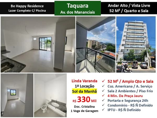 Apto JPA Taquara Mananciais Be Happy 52M²