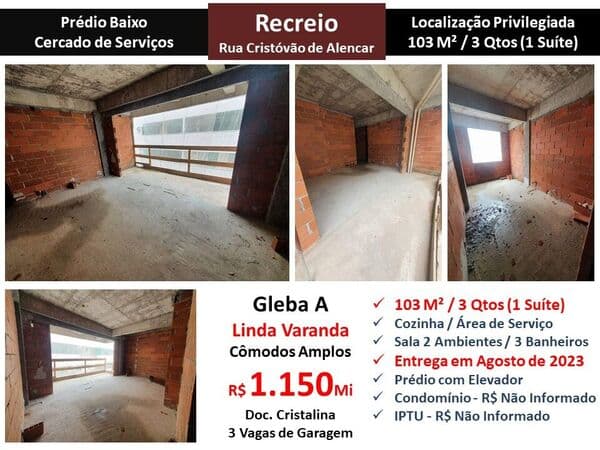 Apto Recreio Gleba A Cristovao de Alencar 103M²