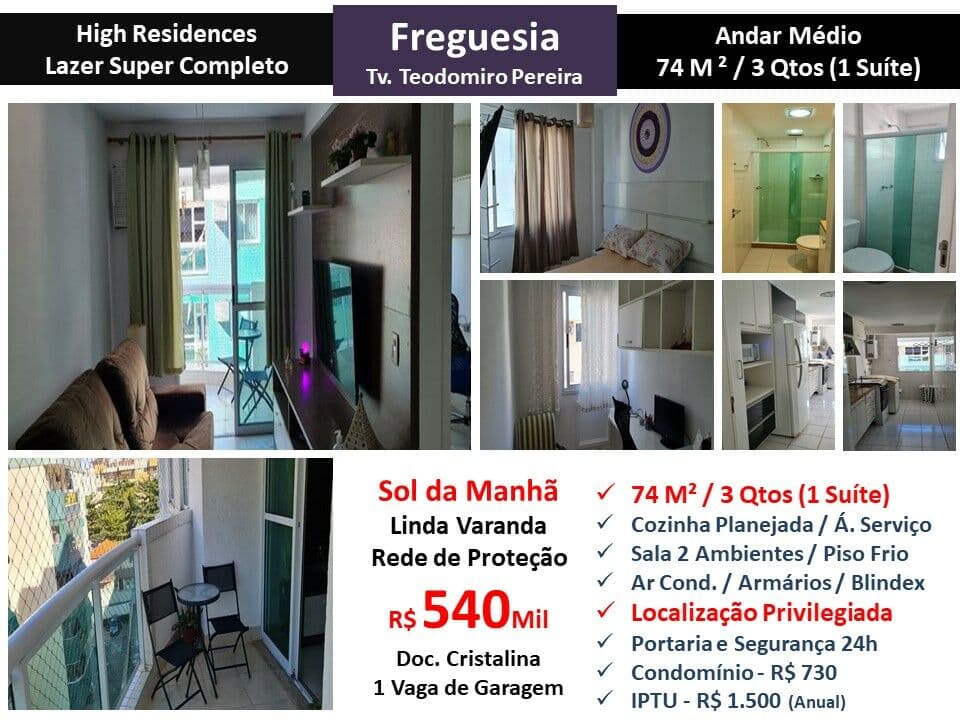 Apto JPA Freguesia High Residence 74M²
