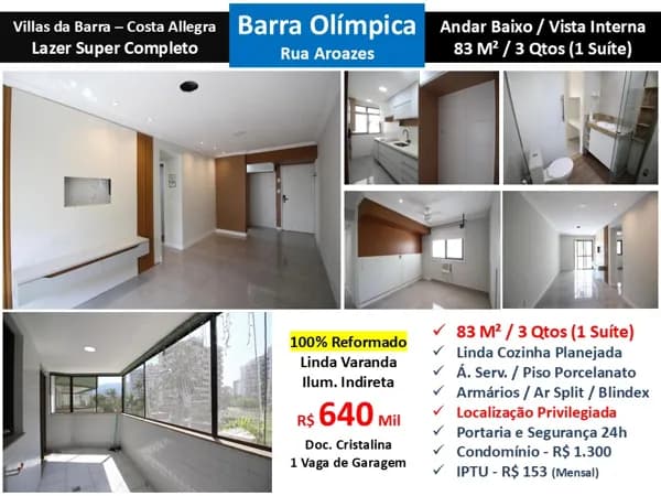 Apto Barra Olímpica Vilas da Barra Costa Allegra 83M²