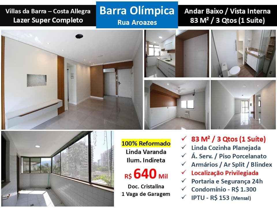 Apto Barra Olímpica Vilas da Barra Costa Allegra 83M²