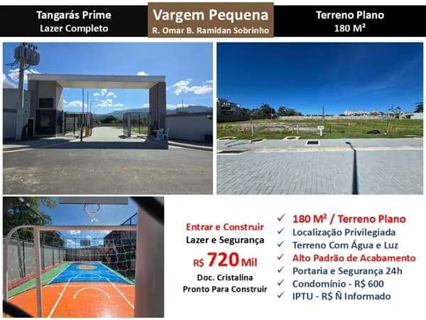 Terreno Recreio Tangarás Prime 180M²