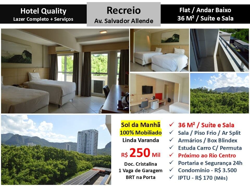 Apto Recreio Hotel Quality 36M²