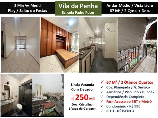 Apto Vila da Penha Padre Roser 67M²