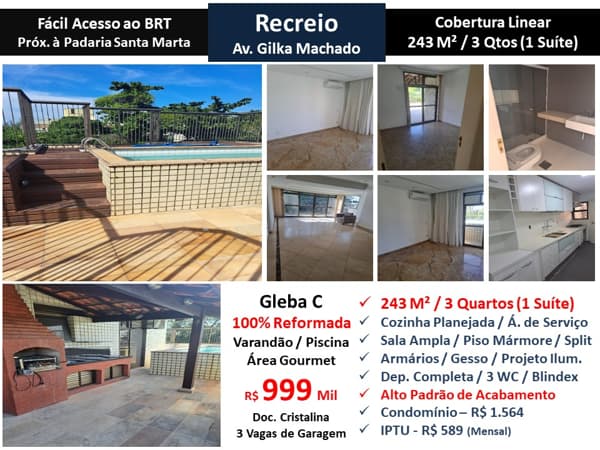 Cob Recreio Gleba C Gilka Machado 243M² Linear