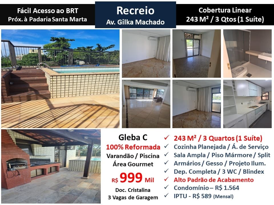 Cob Recreio Gleba C Gilka Machado 243M² Linear