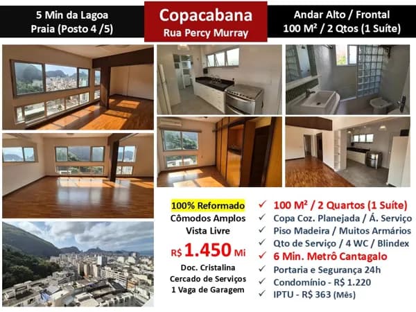 Apto Copacabana Percy Murray 100M²