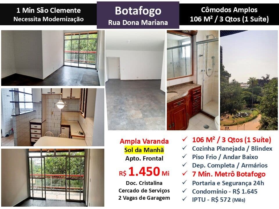 Apto Botafogo Dona Mariana 106M²