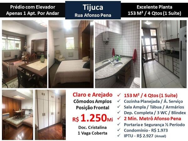 Apto Tijuca Afonso Pena 153M² 2