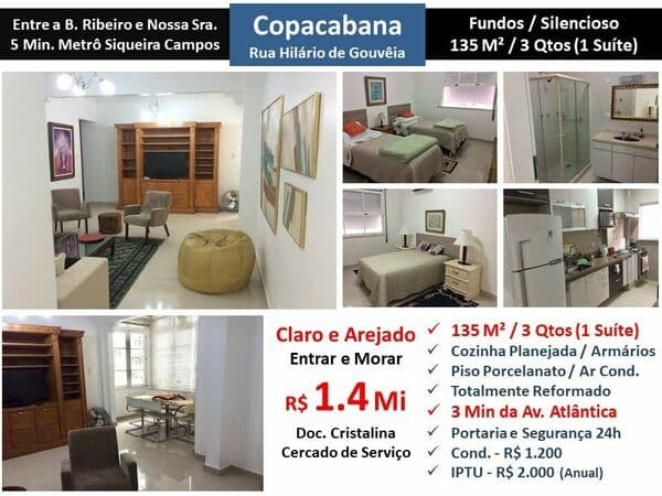 Apto Copacabana Hilário de Gouveia 135M²