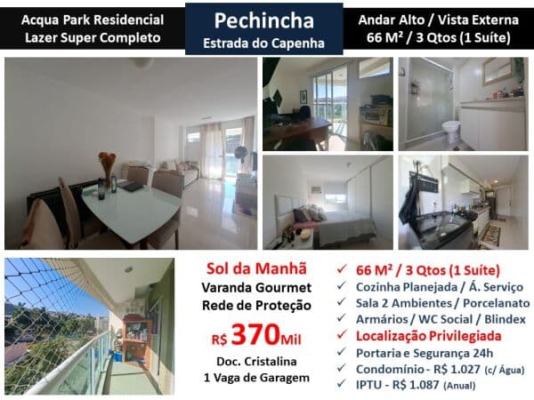 Apto JPA Pechincha Capenha Aqua Park 66M² 2