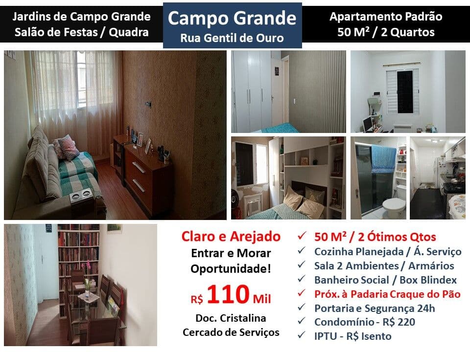 Apto Campo Grande Gentil de Ouro 50M²