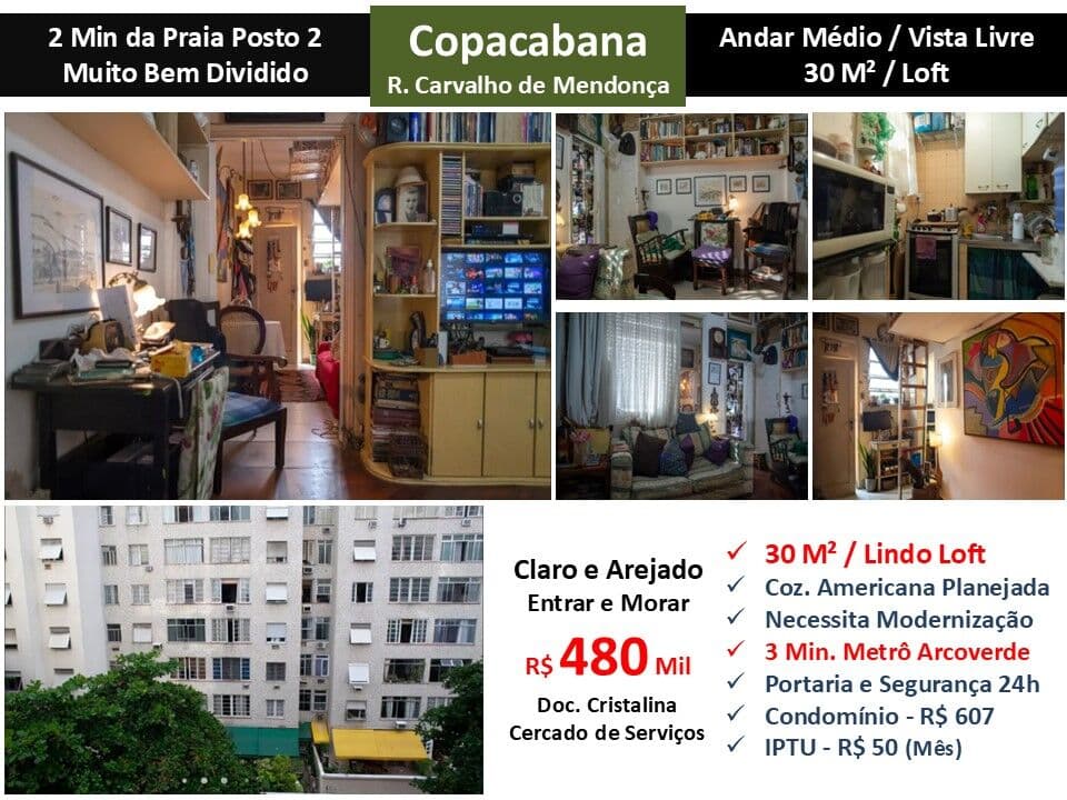 Apto Copacabana Carvalho de Mendonça 30M²
