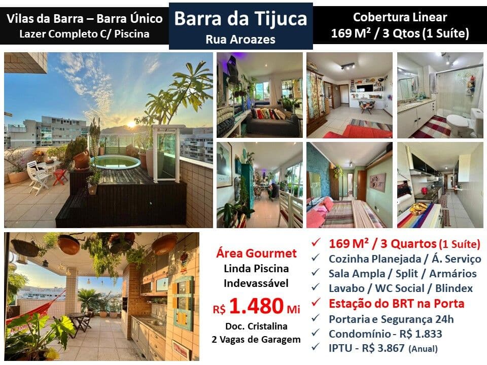 Cob Barra da Tijuca Curicica Aroazes Barra Único 169M² Linear