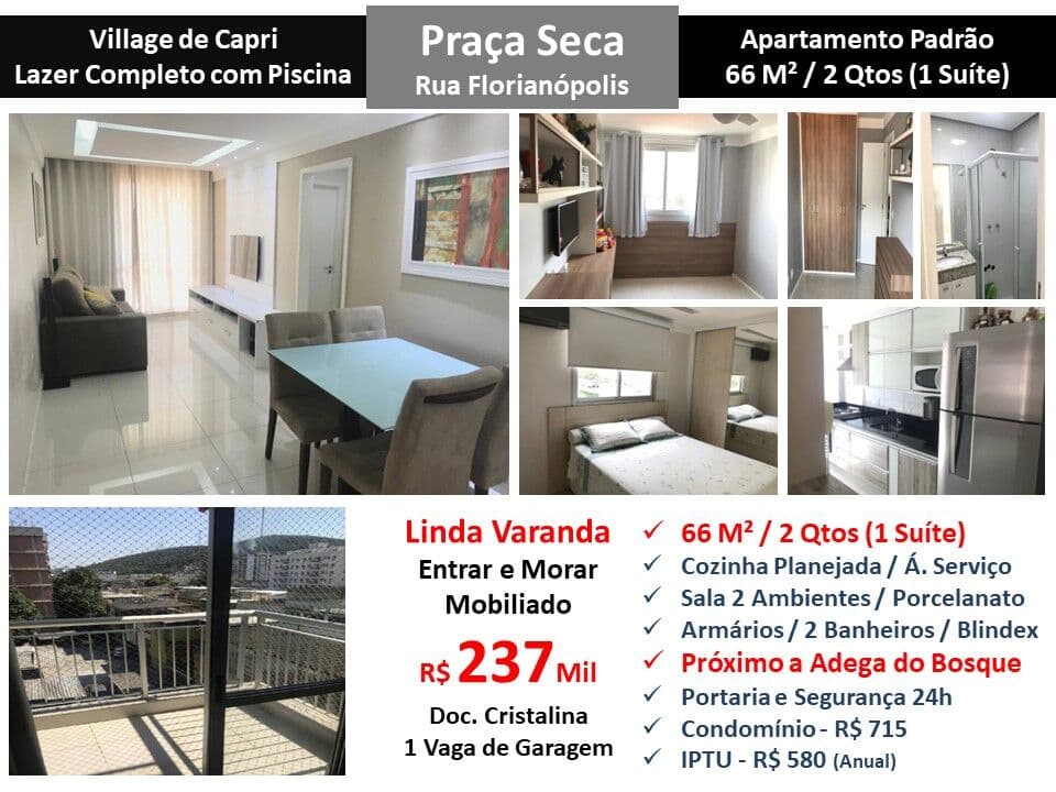 Apto JPA Praça Seca Florianópolis Village Capri 66M² 2
