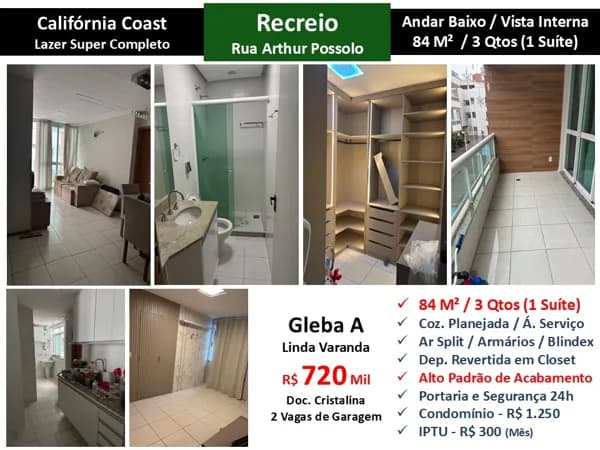 Apto Recreio Gleba A Califórnia Coast 84M²