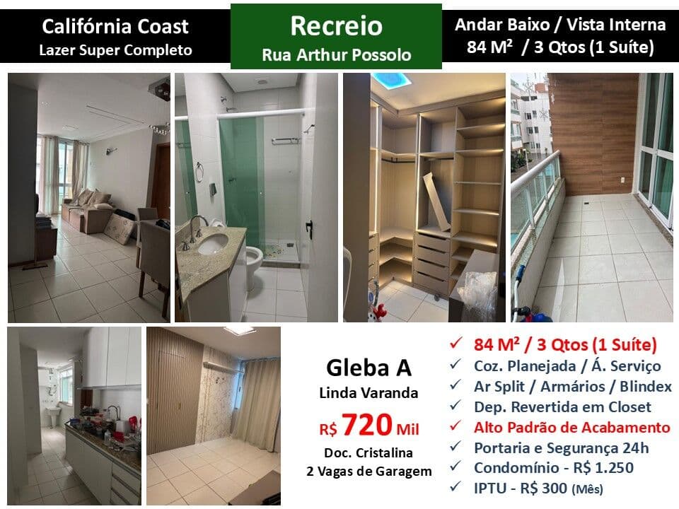 Apto Recreio Gleba A Califórnia Coast 84M²