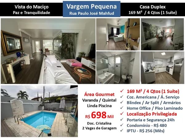 Casa Vargem Pequena Paulo José Mahfud Vista do Maciço 169M²