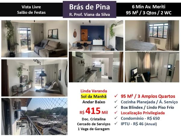 Apto Brás de Pina Viana da Silva 95M²