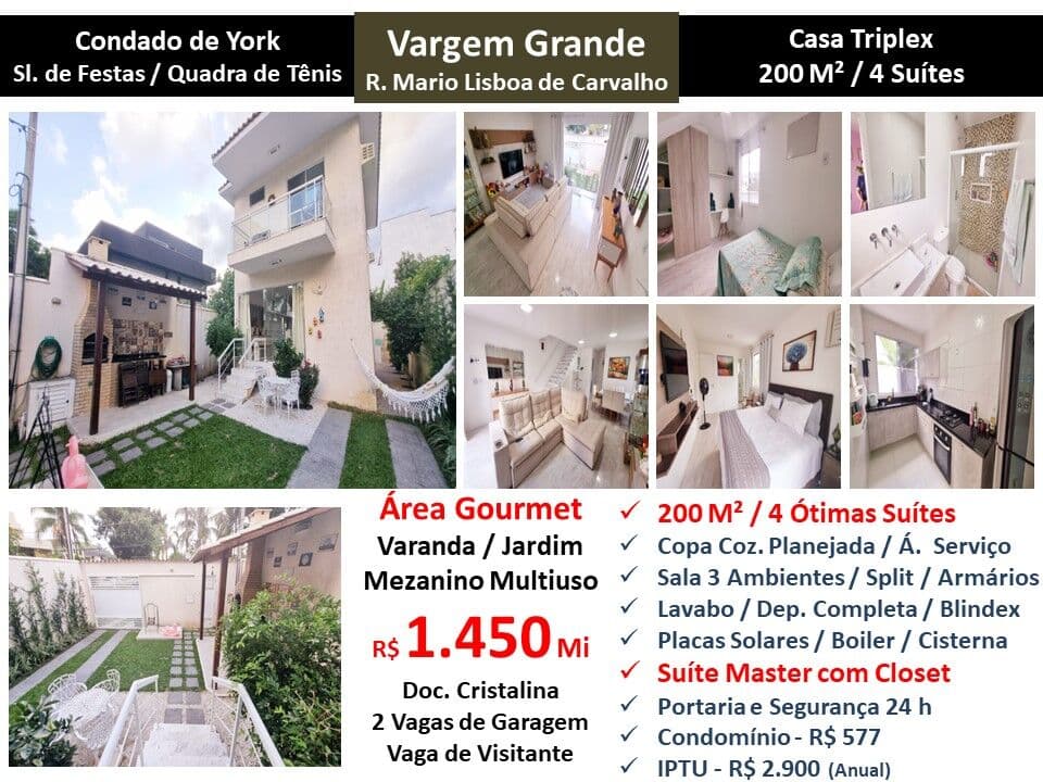 Casa Vargem Grande Condado de York 200M² 2