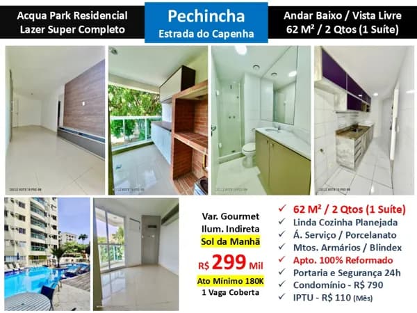 Apto JPA Pechincha Capenha Aqua Park 62M²