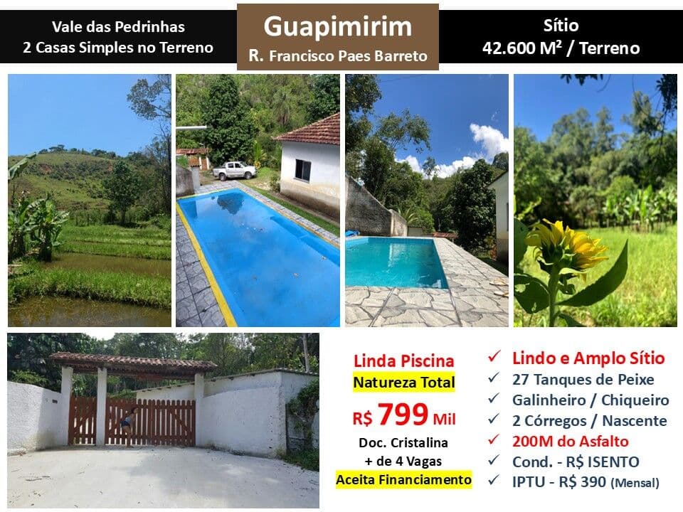 Sítio Guapimirim Vale das Pedrinhas 42600M²