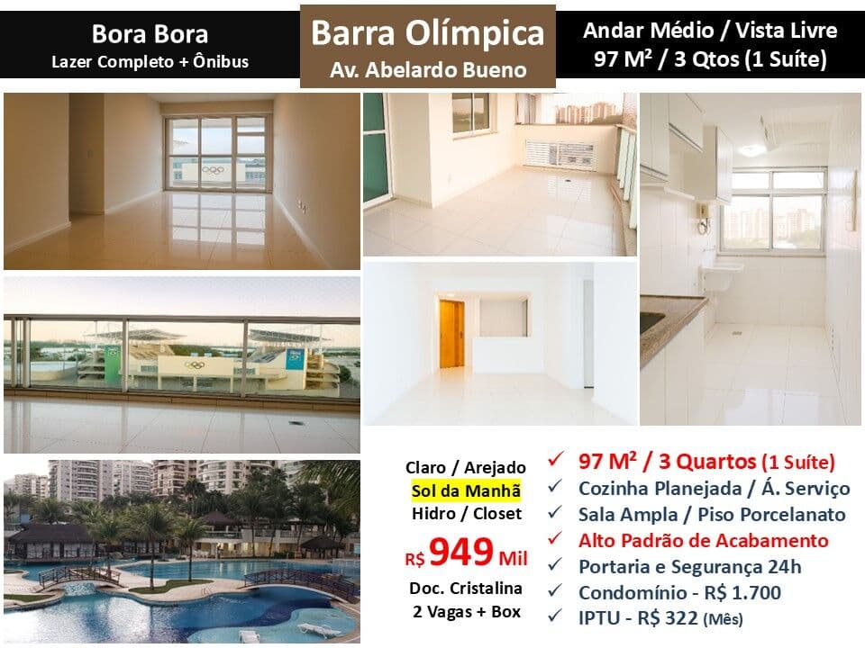 Apto Barra Olímpica Bora Bora 97M²