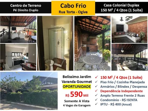 Casa Cabo Frio Torta 150M²