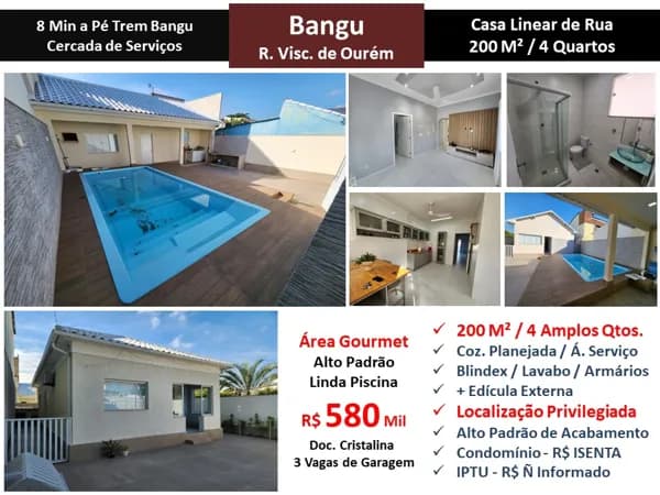 Casa Bangu Visc. de Ourém 200M² Linear