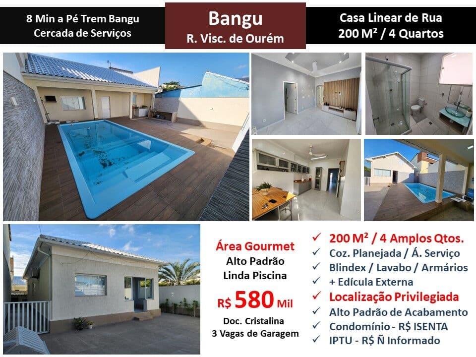 Casa Bangu Visc. de Ourém 200M² Linear