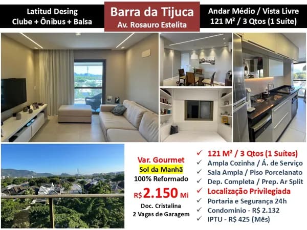 Apto Barra da Tijuca Latitud 121M²