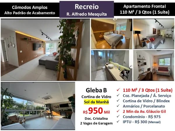 Apto Recreio Gleba B Alfredo Mesquita 110M²