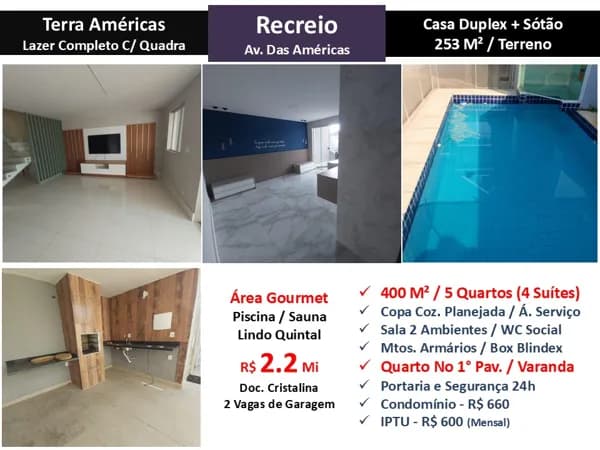 Casa Recreio Terra Américas 400M²