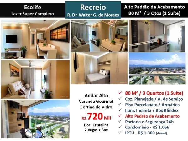 Apto Recreio Zico Ecolife 80M²