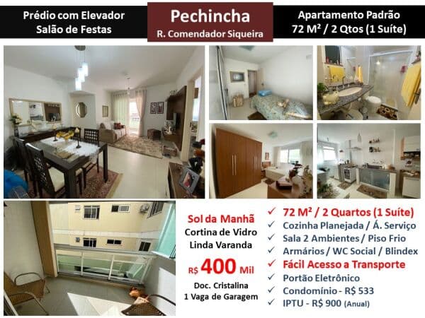 Apto JPA Pechincha Comendador Siqueira 72M²