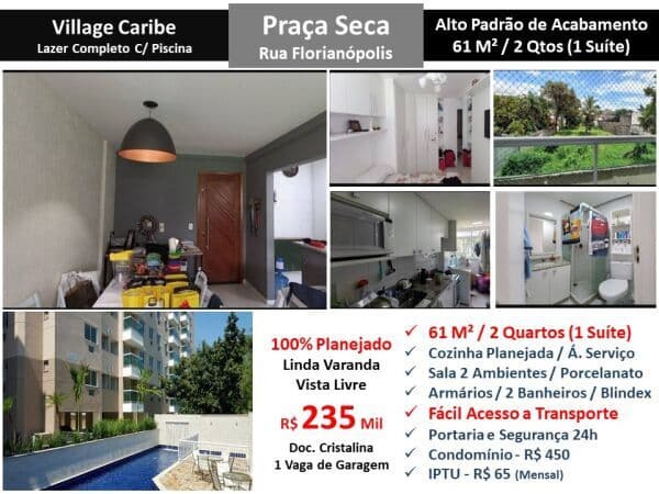 Apto JPA Praça Seca Florianópolis Village Caribe 61M²