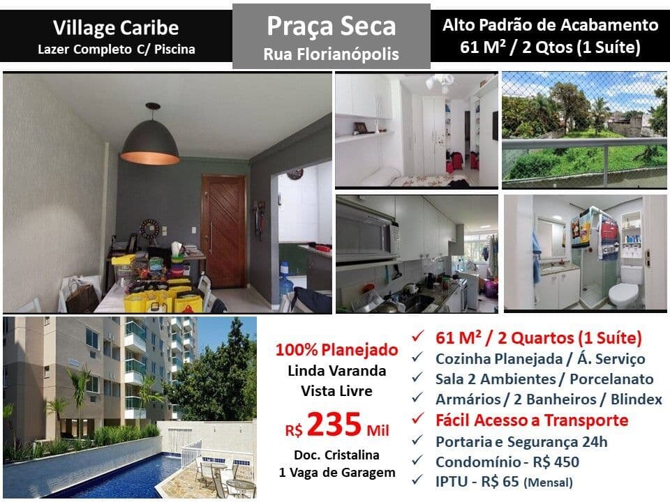Apto JPA Praça Seca Florianópolis Village Caribe 61M²