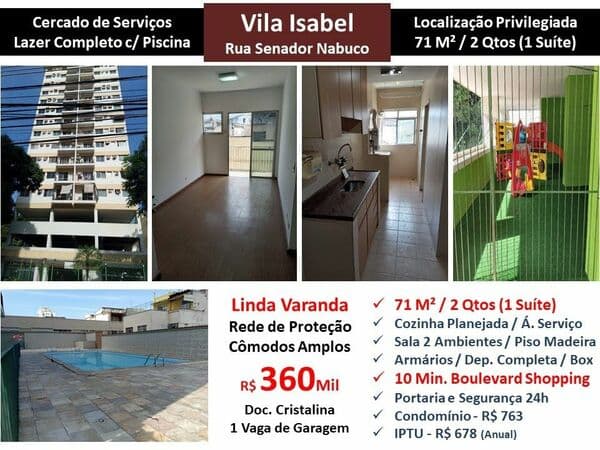 Apto Vila Isabel Senador Nabuco 71M²