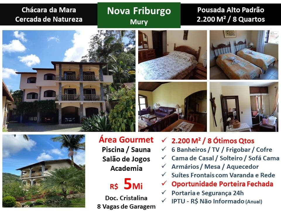 Pousada Nova Friburgo Mury Chacara da Mara 2200M²